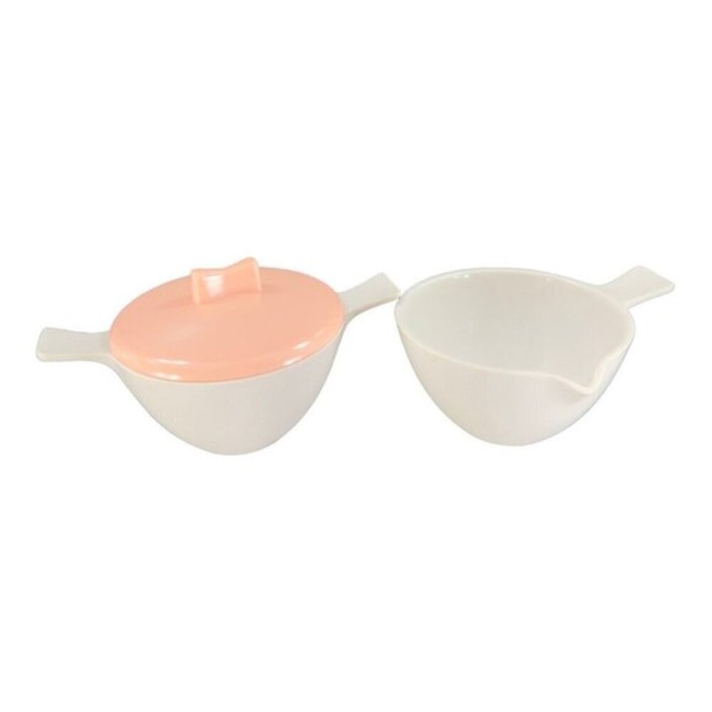 1960s Sun Valley Melmac Sugar And Creamer Set 2 Light Pink USA‎ Made Chicago IL
